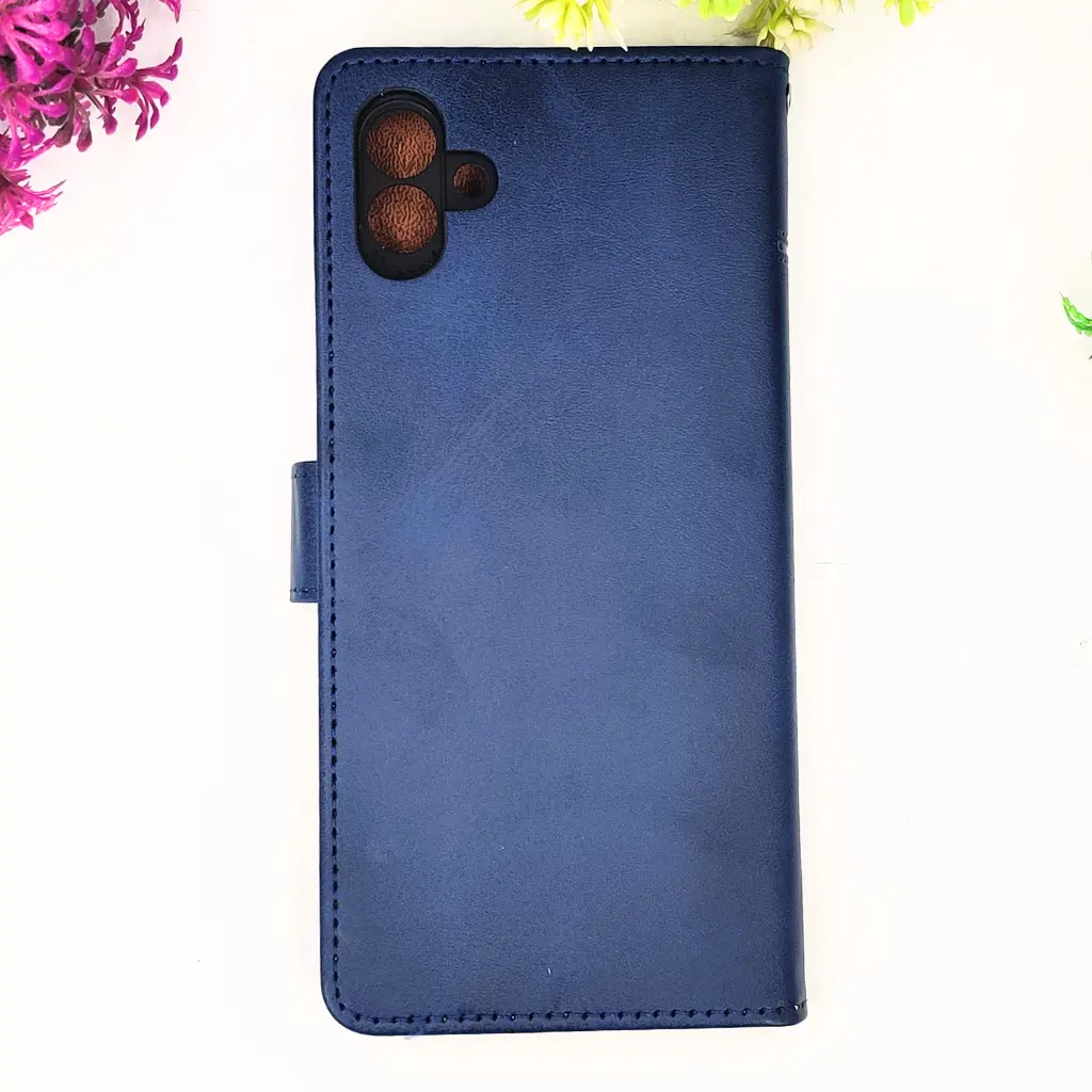 [PO42FBSA04-4-17] Samsung Galaxy A04 NMT Premium Luxuary Leather Book Case (Navy Blue)
