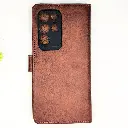 Samsung Galaxy S22 Ultra NMT Premium Luxuary Leather Book Case (Dark Brown)