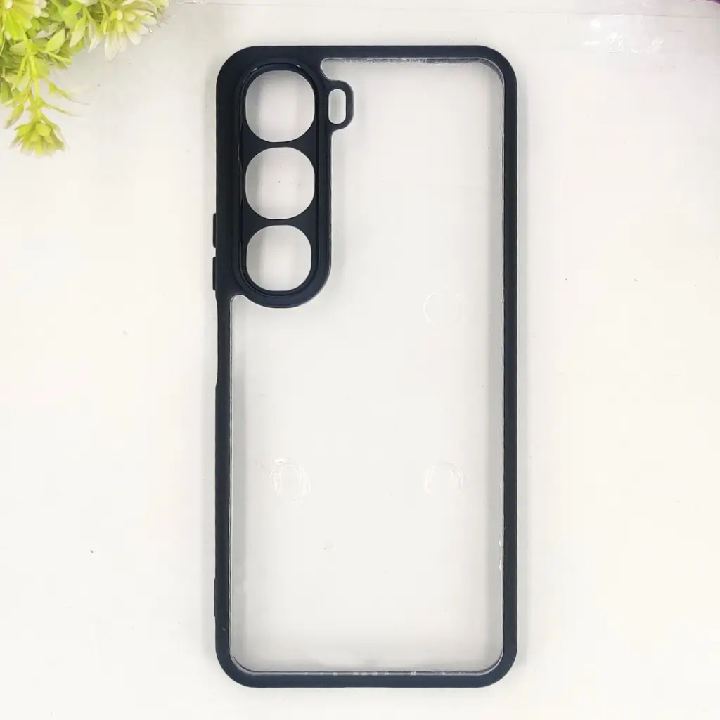 [PO10BVIY21D-6-2] Vivo Y21D|Y31 5G Color Border Transparent iPaky Back Case (Black)