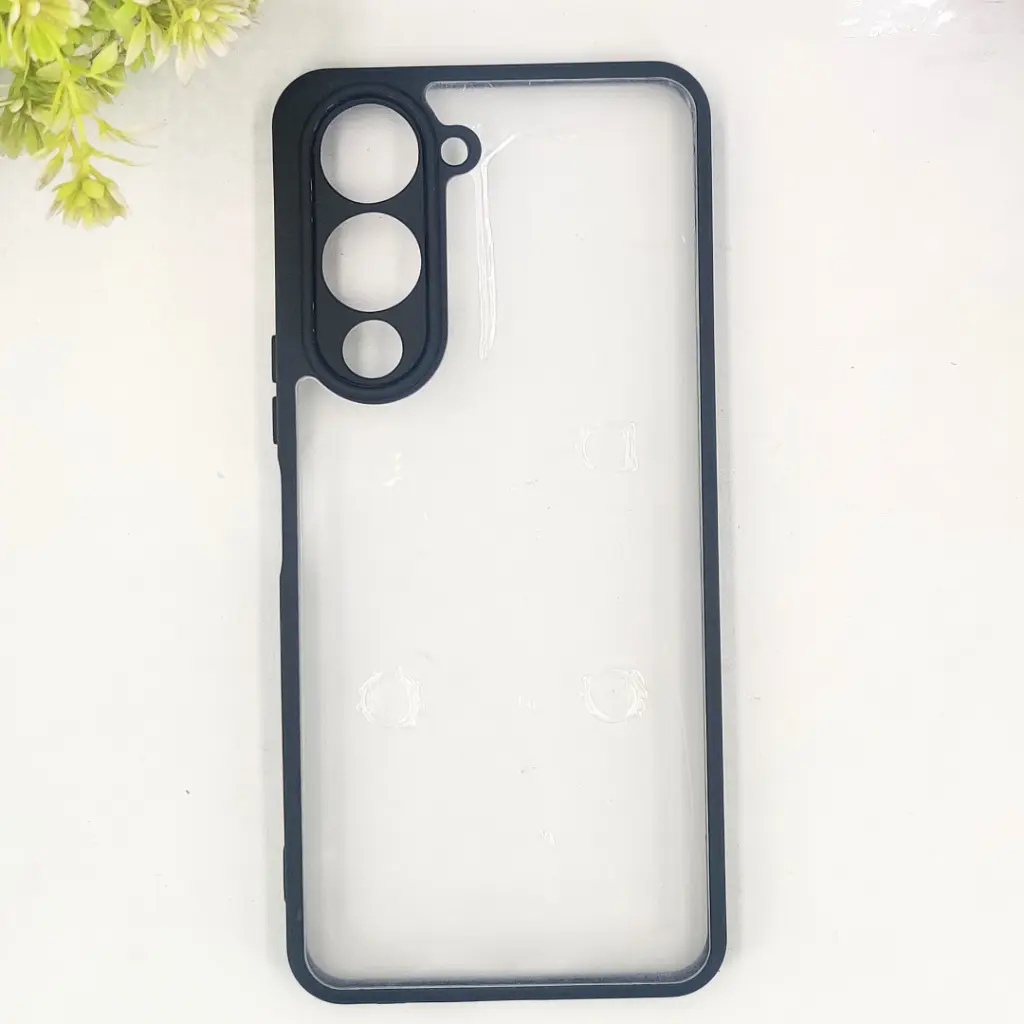 Vivo Y04 4G|Y19e 4G|Y29s 4G Color Border Transparent iPaky Back Case (Black)
