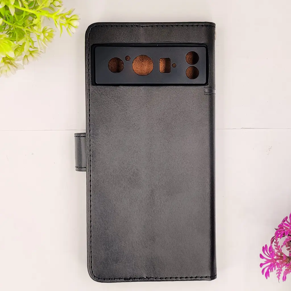 [PO42FBGPXL8PR-4-2] Google Pixel 8 Pro NMT Premium Luxuary Leather Book Case (Black)