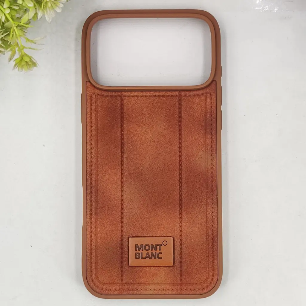 iPhone 17 Pro Max MOUNT BLANC Lining Luxuray Leather Back Case (Brown)
