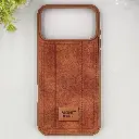 iPhone 17 Pro Max MOUNT BLANC Lining Luxuray Leather Back Case (Brown)
