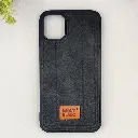iPhone 11 MOUNT BLANC Lining Luxuray Leather Back Case (Black)