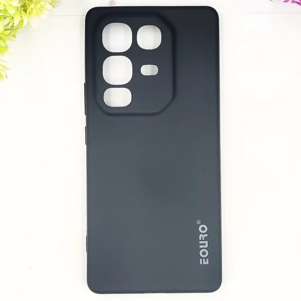 Infinix Note 50 4G|Note 50 Pro 4G Eouro Official Soft Silky Back Case (Black)