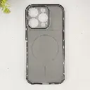 iPhone 15 Pro 3D Ultra Thin Colour Transparent|Tpu Magsafe Logo Back Case (Gray)