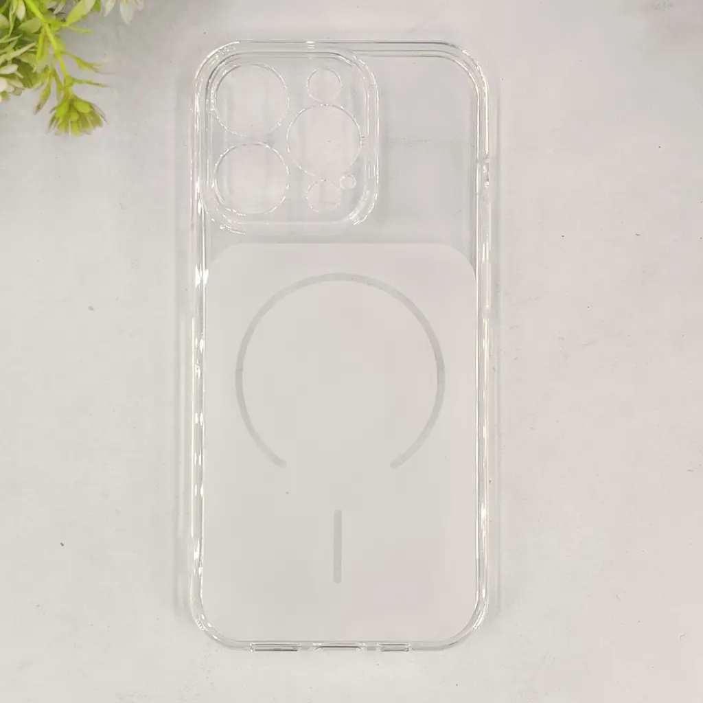 iPhone 14 Pro 3D Ultra Thin Colour Transparent|Tpu Magsafe Logo Back Case (Crystal)