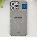 iPhone 13 Pro Max 3D Ultra Thin Colour Transparent|Tpu Magsafe Logo Back Case (Gray)