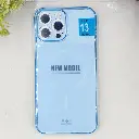 iPhone 13 Pro Max 3D Ultra Thin Colour Transparent|Tpu Magsafe Logo Back Case (Sky Blue)