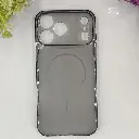 iPhone 17 Pro Max 3D Ultra Thin Colour Transparent|Tpu Magsafe Logo Back Case (Gray)