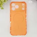 iPhone 17 Pro Max 3D Ultra Thin Colour Transparent|Tpu Magsafe Logo Back Case (Cosmic Orange)