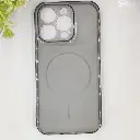 iPhone 16 Pro Max 3D Ultra Thin Colour Transparent|Tpu Magsafe Logo Back Case (Gray)