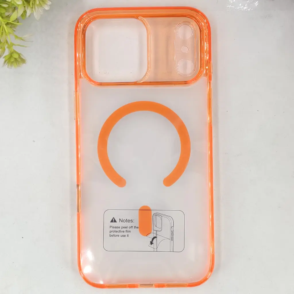 iPhone 17 Pro Max 3D Q Series Colour Transparent|Tpu Back Case (Cosmic Orange)