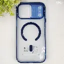 iPhone 17 Pro Max 3D Q Series Colour Transparent|Tpu Back Case (Navy Blue)