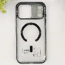 iPhone 17 Pro Max 3D Q Series Colour Transparent|Tpu Back Case (Black)