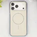 iPhone 17 Pro Max OKOZ 3D Metelic Luxuary With Wireless Magsafe Back Case (Off White)