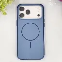 iPhone 17 Pro Max OKOZ 3D Metelic Luxuary With Wireless Magsafe Back Case (Navy Blue)