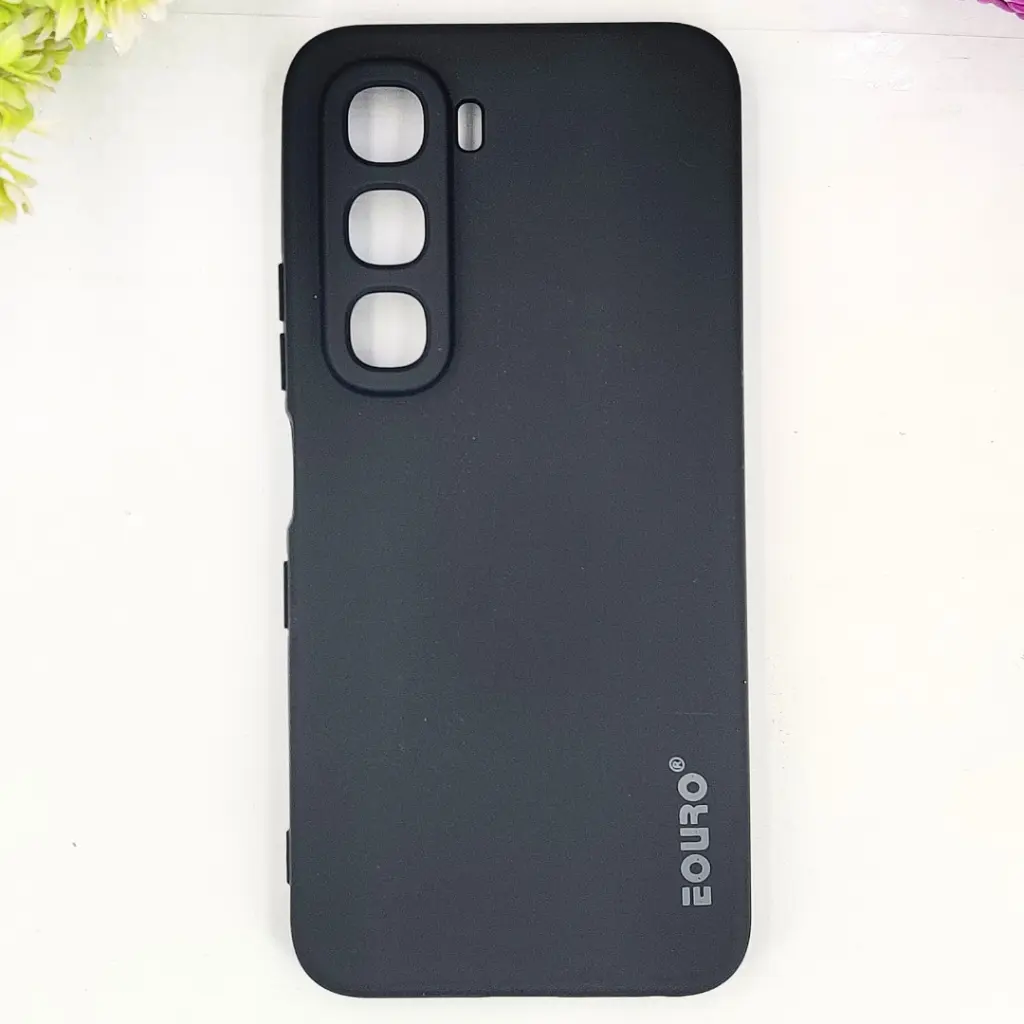 Infinix Hot 60 4G|Hot 60i 4G Eouro Official Soft Silky Back Case (Black)