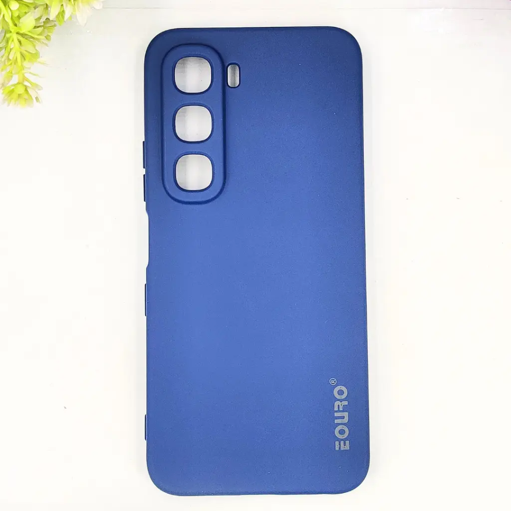 Infinix Hot 60 4G|Hot 60i 4G Eouro Official Soft Silky Back Case (Navy Blue)
