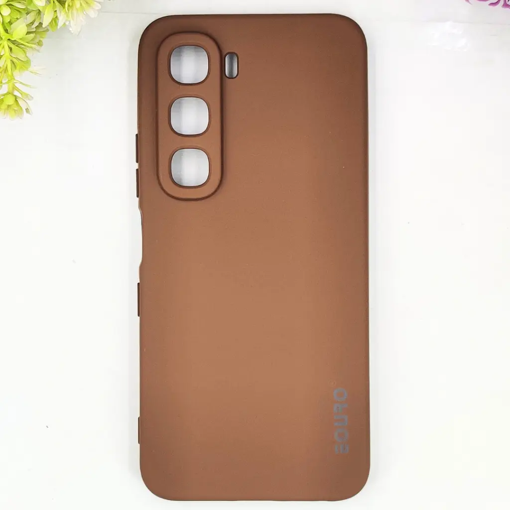 Infinix Hot 60 4G|Hot 60i 4G Eouro Official Soft Silky Back Case (Brown)