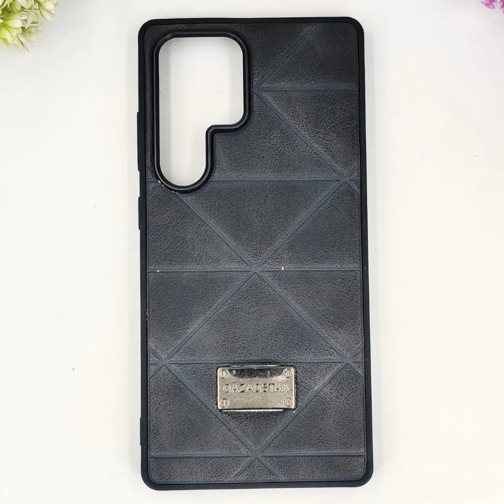 [PO56BSS25U-4-2] Samsung Galaxy S25 Ultra QAZAQSTAN 3D Lining Pattern Premium Leather Back Case (Black)