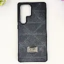 Samsung Galaxy S25 Ultra QAZAQSTAN 3D Lining Pattern Premium Leather Back Case (Black)