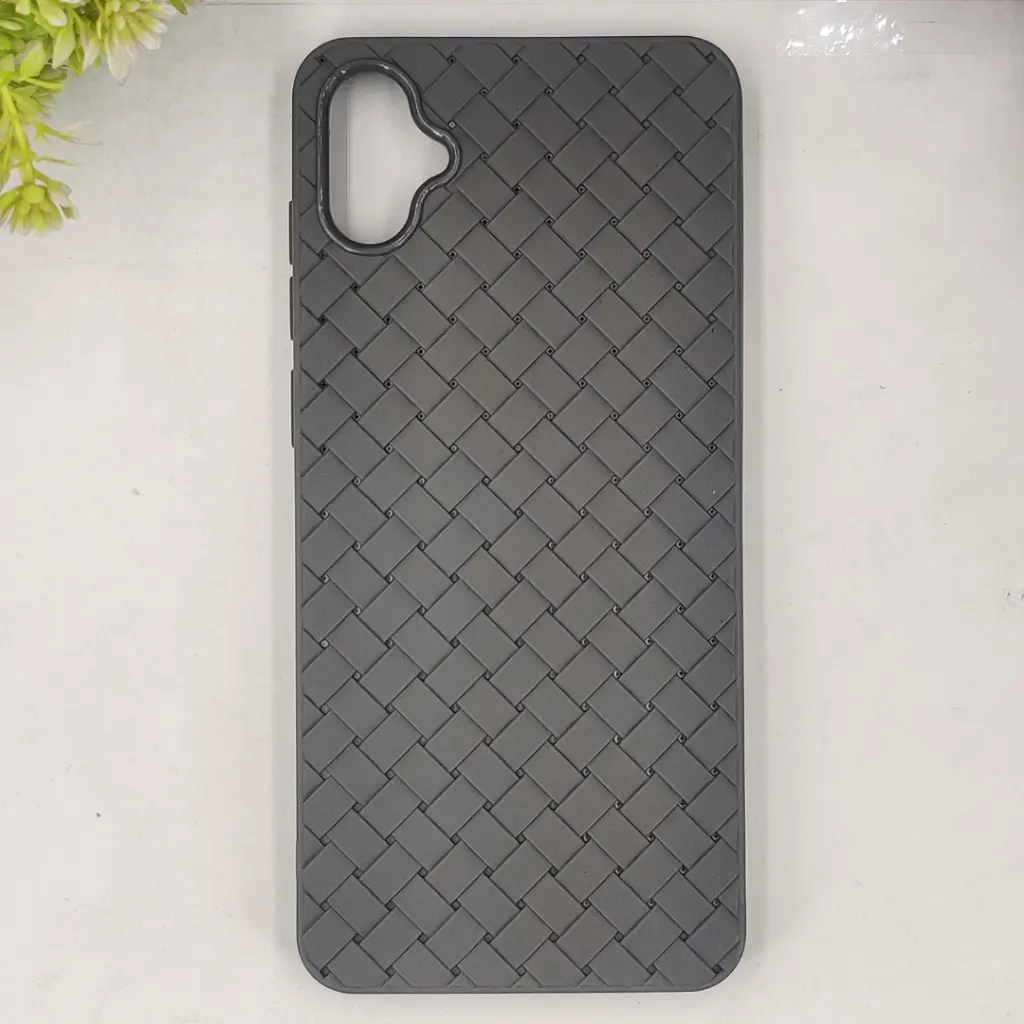 Samsung Galaxy A05 Woven With Leather Feel Soft Silicone Back Case (Gray)