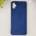 Samsung Galaxy A05 Woven With Leather Feel Soft Silicone Back Case (Navy Blue)