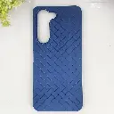 Vivo Y04 4G|Y19e 4G|Y29s 4G Woven With Leather Feel Soft Silicone Back Case (Navy Blue)