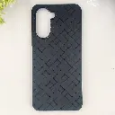 Vivo Y18 4G|Y03 4G Woven With Leather Feel Soft Silicone Back Case (Black)