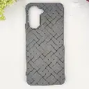 Vivo Y18 4G|Y03 4G Woven With Leather Feel Soft Silicone Back Case (Gray)