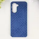 Vivo Y18 4G|Y03 4G Woven With Leather Feel Soft Silicone Back Case (Navy Blue)