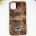  iPhone 11 QAZAQSTAN 3D Lining Pattern Premium Leather Back Case (Brown)