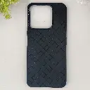 Huawei Honor X6C Woven With Leather Feel Soft Silicone Back Case (Black) 
