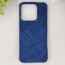 Huawei Honor X6C Woven With Leather Feel Soft Silicone Back Case (Navy Blue)