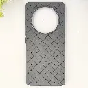 Huawei Honor X9C Woven With Leather Feel Soft Silicone Back Case (Gray)