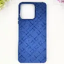 Huawei Honor X7C Woven With Leather Feel Soft Silicone Back Case (Navy Blue)