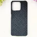 Huawei Honor X7C Woven With Leather Feel Soft Silicone Back Case (Black)