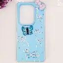 Infinix Note 50 4G|Note 50 Pro 4G Soft Silicone Fancy Flowers And Butterfly design Mobile Back Case (Sky-Blue)