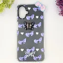 Samsung Galaxy A07 Soft Silicone Fancy Flowers And Butterfly design Mobile Back Case (Gray)