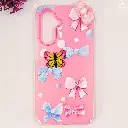 Samsung Galaxy A17 4G|5G Soft Silicone Fancy Flowers And Butterfly design Mobile Back Case (Pink)