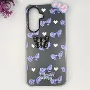 Samsung Galaxy A36|56 5G Soft Silicone Fancy Flowers And Butterfly design Mobile Back Case (Gray)