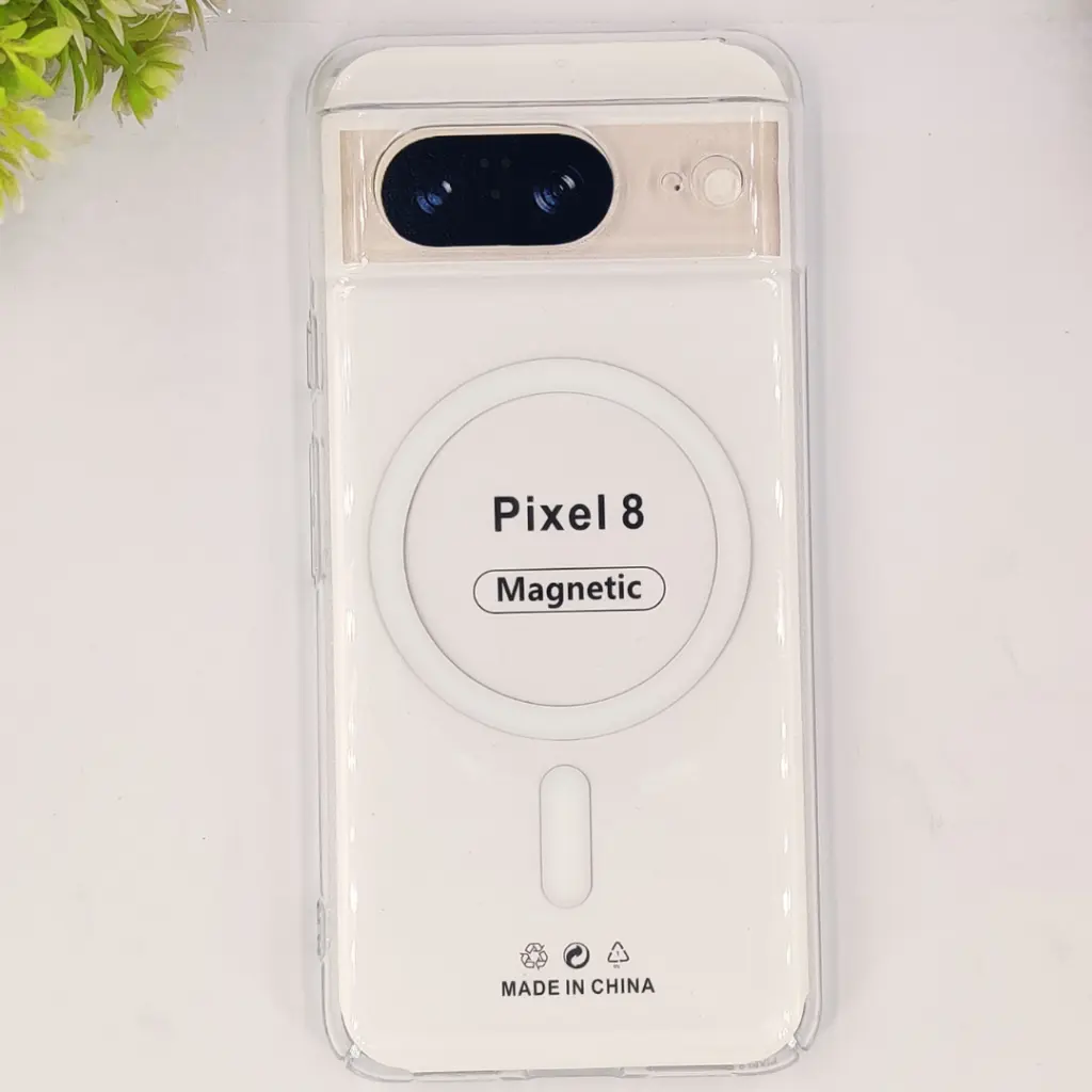 [PO13BGPXL8-1-30] Google Pixel 8 PC Acrylic Tpu|Transparent MagSafe Back Case (Crystal)