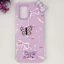 Vivo Y33s|Y33T|Y21T|Y21s Soft Silicone Fancy Flowers And Butterfly design Mobile Back Case (Light Purple)
