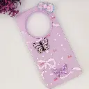 Xaiomi Redmi A3|A3X Soft Silicone Fancy Flowers And Butterfly design Mobile Back Case (Light Purple)