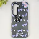 Infinix HOT 60 Pro 4G Soft Silicone Fancy Flowers And Butterfly design Mobile Back Case (Gray)