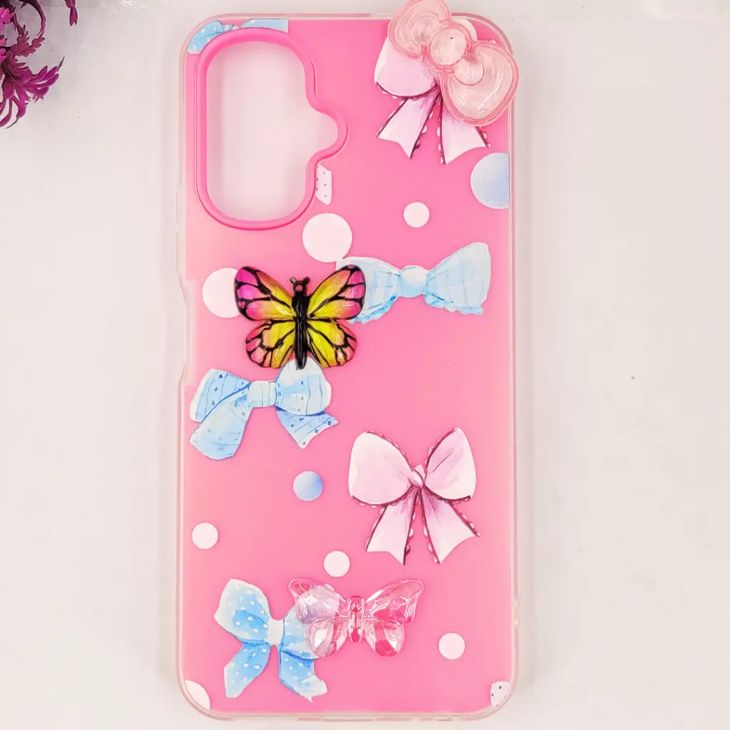 Infinix Smart 10|POP 10|Spark GO 2 Soft Silicone Fancy Flowers And Butterfly design Mobile Back Case (Pink)