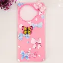 Tecno Spark 20 Pro Plus 4G Soft Silicone Fancy Flowers And Butterfly design Mobile Back Case (Pink)