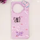 Tecno Spark 20 Pro Plus 4G Soft Silicone Fancy Flowers And Butterfly design Mobile Back Case (Light purple)