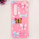 Tecno Camon 40 Pro 4G Soft Silicone Fancy Flowers And Butterfly design Mobile Back Case (Pink)